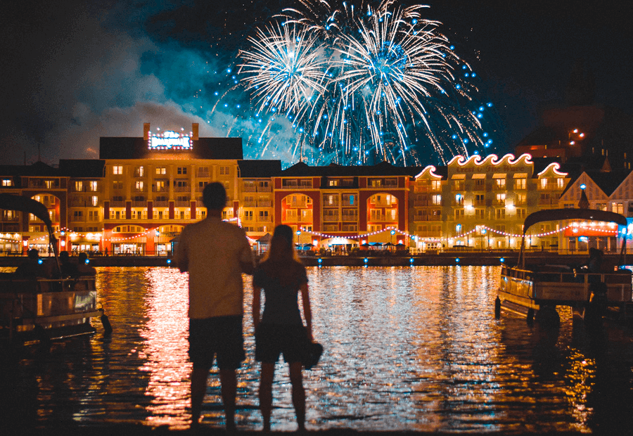 Boardwalk Disney fuegos artificiales Epcot