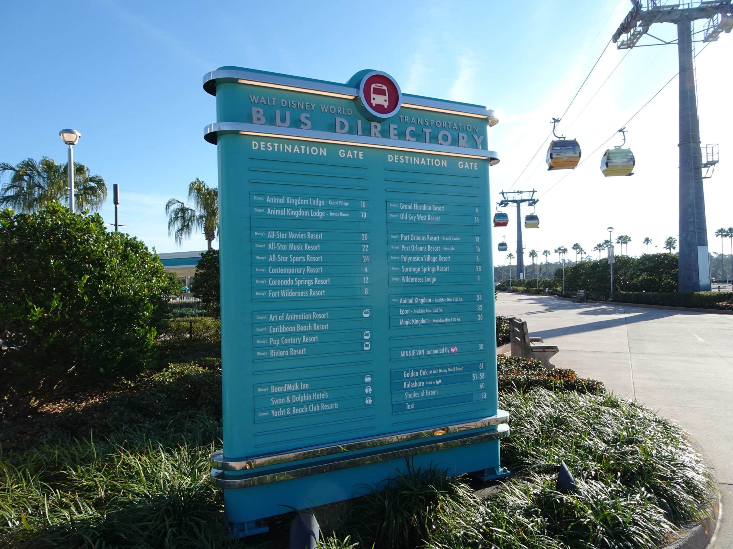 Panel autobuses de Disney World