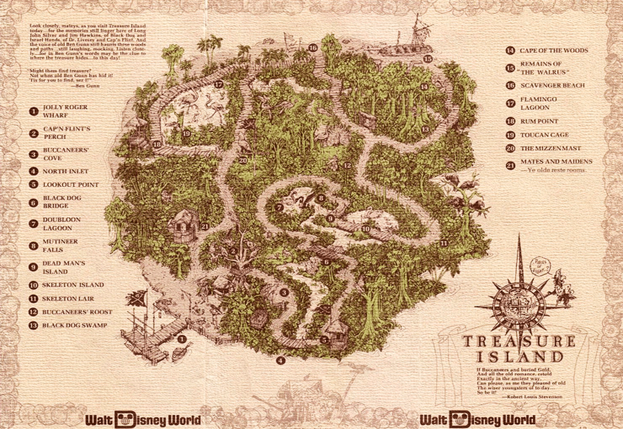 Mapa del parque Disney abandonado Discovery Land en Orlando