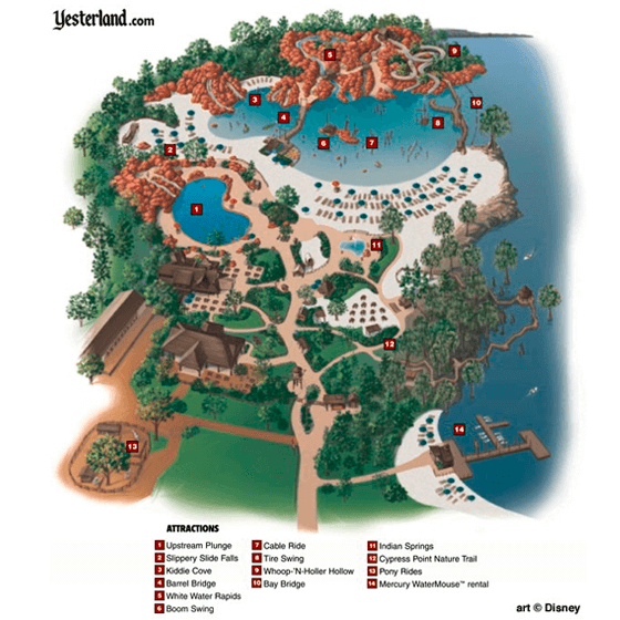 Mapa de River Country en Disney World