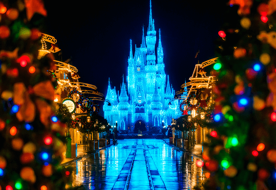Así reluce la Navidad en Disney Orlando.