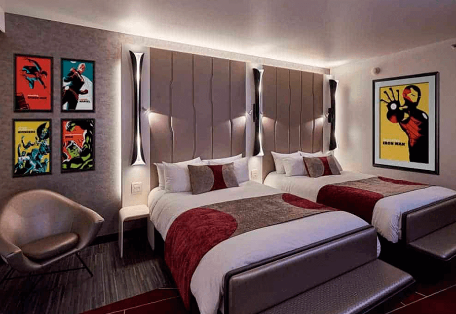 Concepto artístico del futuro Hotel Marvel en Disneyland Paris