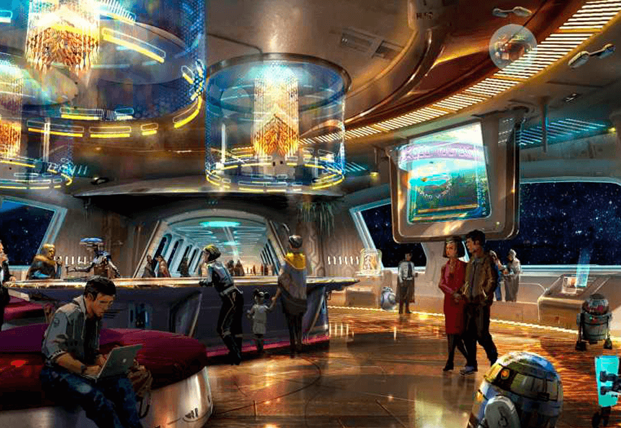 Concepto artístico Lobby Star Wars hotel Disney World