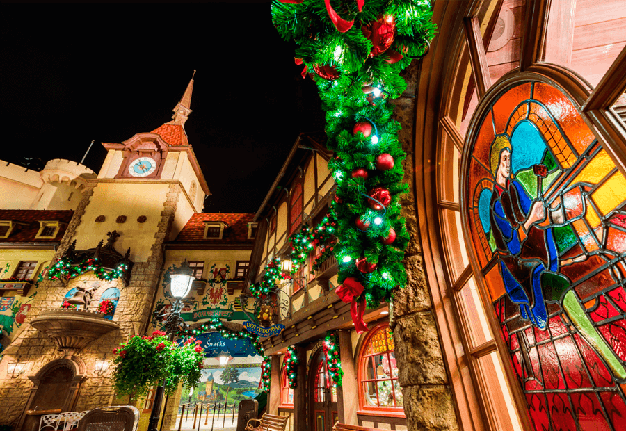 Biergaten Restaurant durante Navidad en Disney World