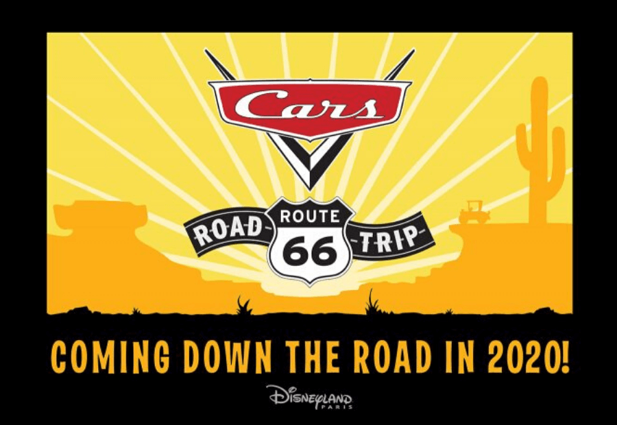 Cartel anuncio Cars Route 66 en Walt Disney Studios