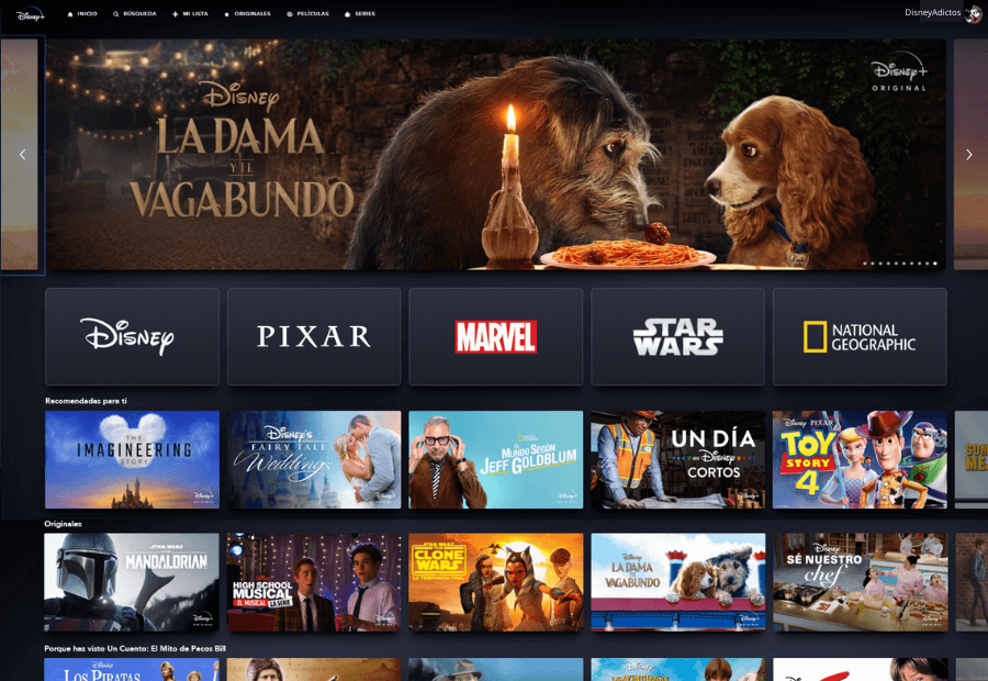 Disney Plus desde navegador web